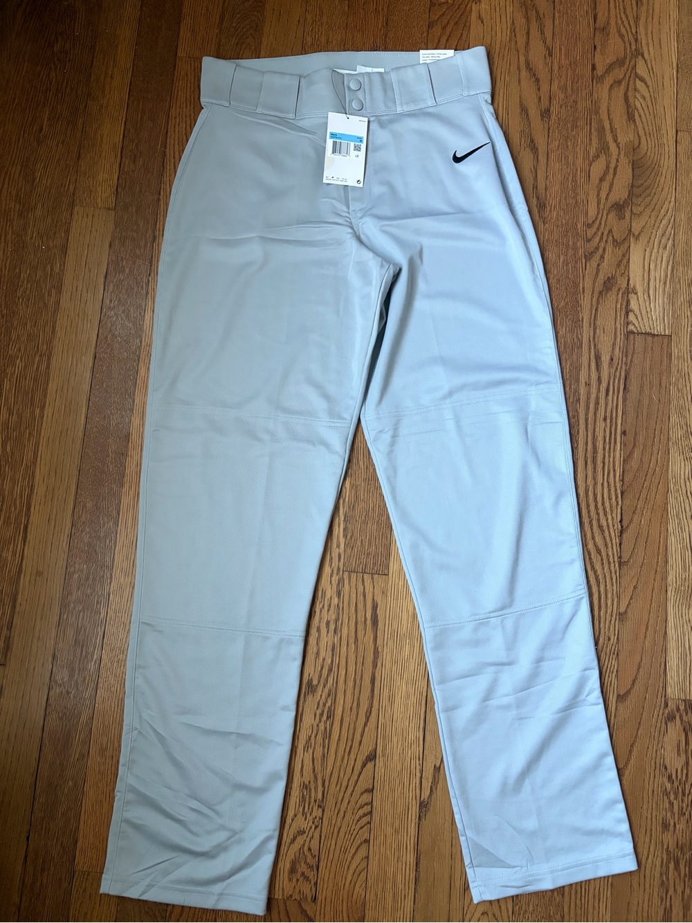 Nike Light Gray Men's Baseball pants with Black Swoosh